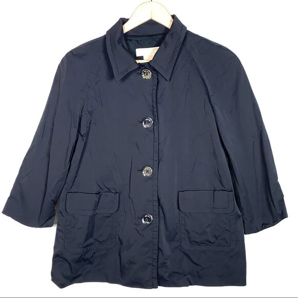Michael Kors black water repellent button down casual utility jacket women's 10 - Picture 1 of 5